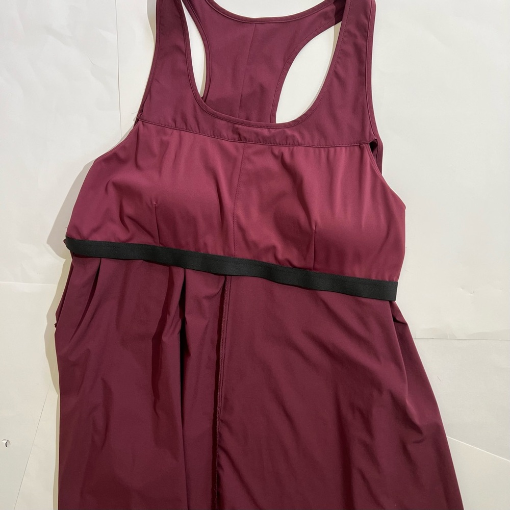 HALARA Sleeveless High Low Dress in Burgundy - Picture 6 of 8